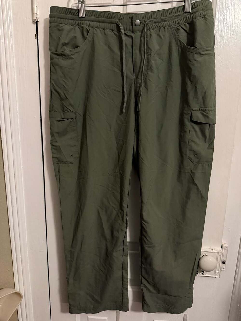 Columbia Cargo Pants Size Large 27L Green Nylon Hiking Joggers